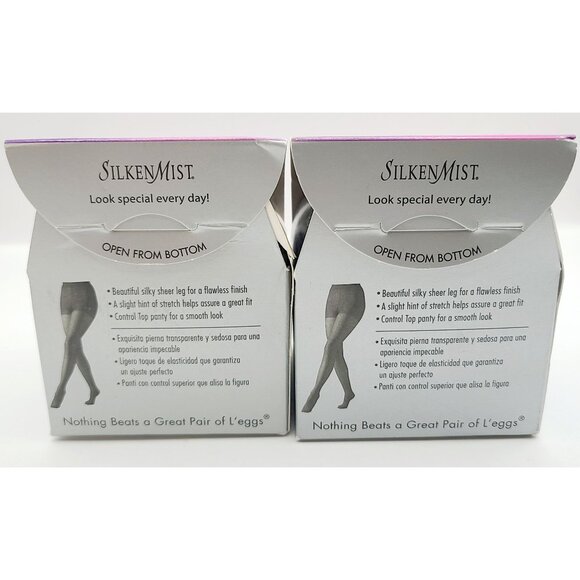 Leggs Silken Mist Control Top Sheer Toe Pantyhose Nude Q 20308New in Box - Picture 5 of 7